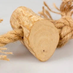 D&D - COFFEE WOOD CHEWING STICK & JUTE ROPE BROWN -Pet Emporium 4047059476772 dt1 webl