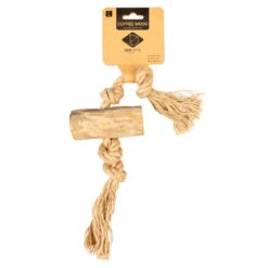 D&D - COFFEE WOOD CHEWING STICK & JUTE ROPE BROWN -Pet Emporium 4047059476789 pck webl