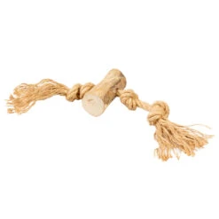 D&D - COFFEE WOOD CHEWING STICK & JUTE ROPE BROWN
