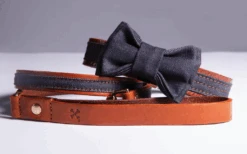 THE DENIM DOG - YARN SHORT LEASH COGNAC -Pet Emporium YARNPIuCOLLARE