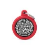 MY FAMILY - HUSHTAG PLUS - ALUMINUM CIRCLE WITH RED RUBBER 1 MY FAMILY - HUSHTAG PLUS - ALUMINUM CIRCLE WITH RED RUBBER -Pet Emporium hushtag plus qr code black aluminum circle id tag with red rubber