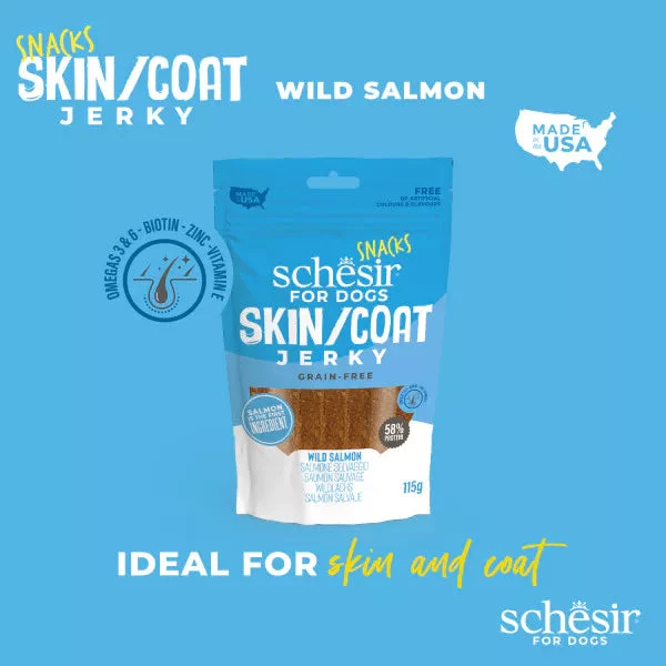 SCHESIR SNACKS - SKIN & COAT JERKY - WILD SALMON 3 SCHESIR SNACKS - SKIN & COAT JERKY - WILD SALMON