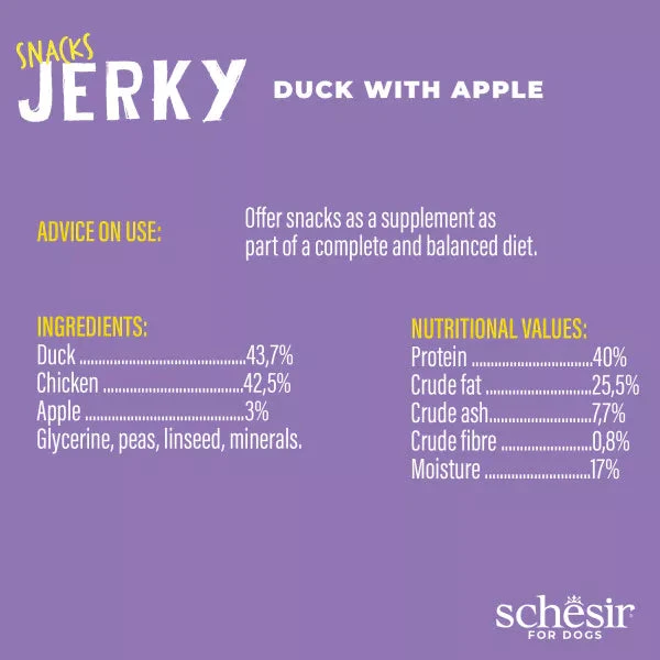 SCHESIR SNACKS - JERKY - DUCK WITH APPLE 6 SCHESIR SNACKS - JERKY - DUCK WITH APPLE - Image 4