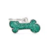 MY FAMILY - GLITTER BONE - DIFFERENT COLOUR 1 MY FAMILY - GLITTER BONE - DIFFERENT COLOUR -Pet Emporium shine small bone green glitter id tag